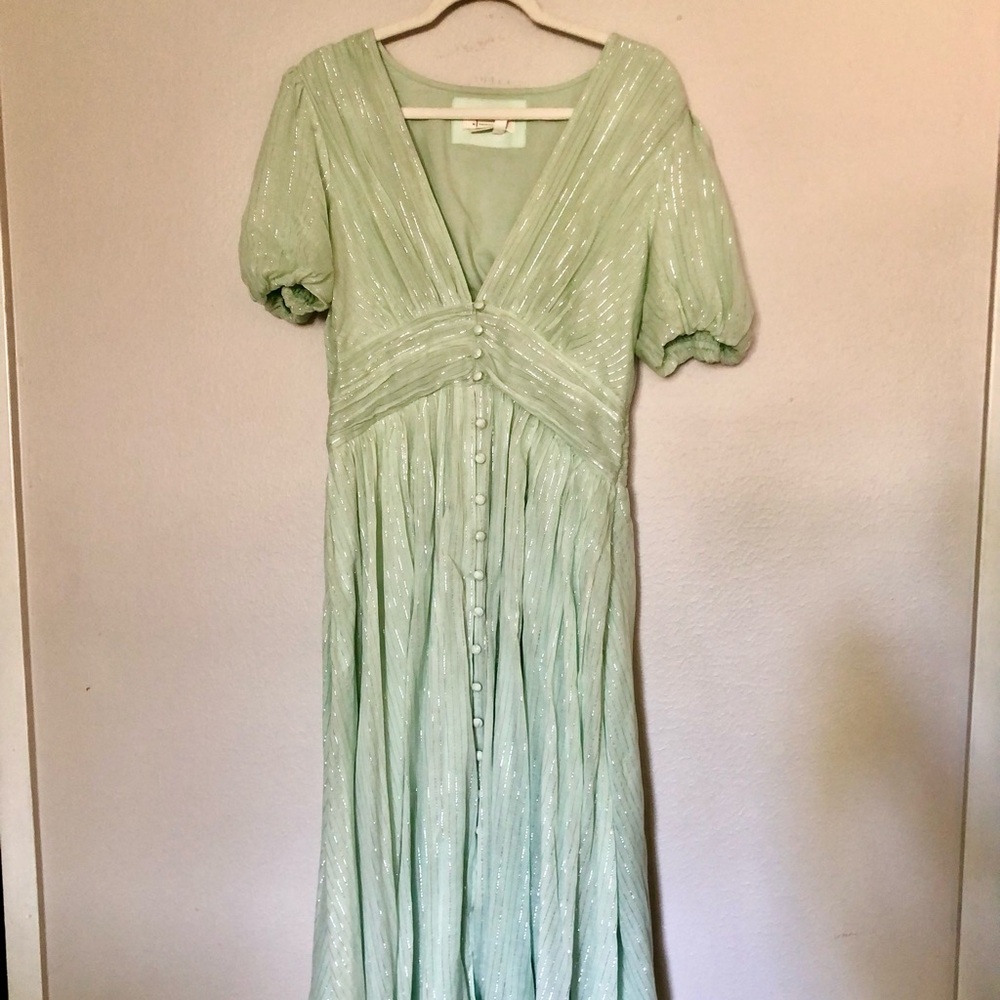 Anthropologie Light Green Maxi Dress